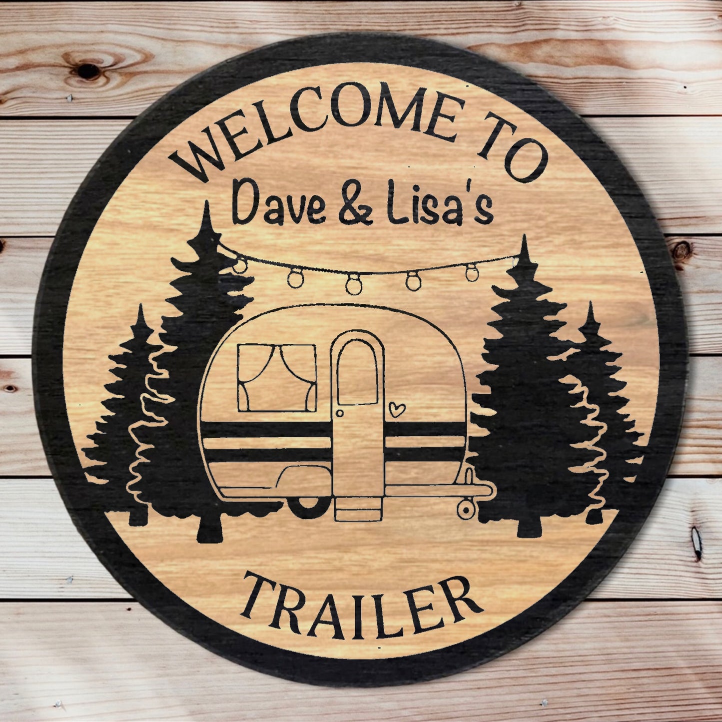 Round Wood Camping / Cottage Signs