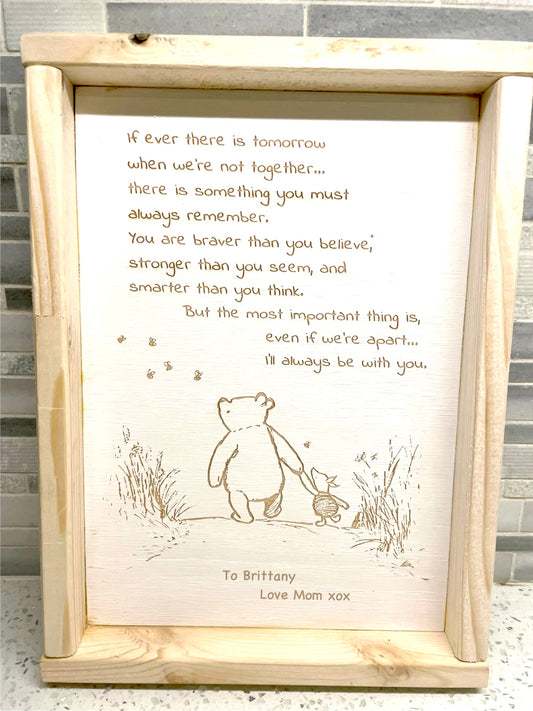 Personalized Classic Winnie The Pooh with Frame