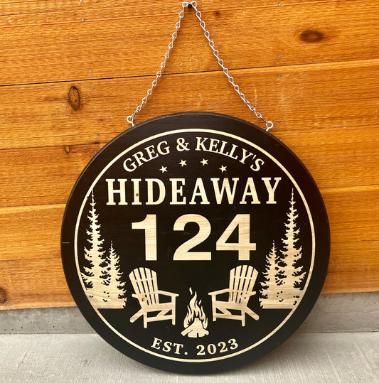 24” Engraved Solid Spruce Hanging Signs