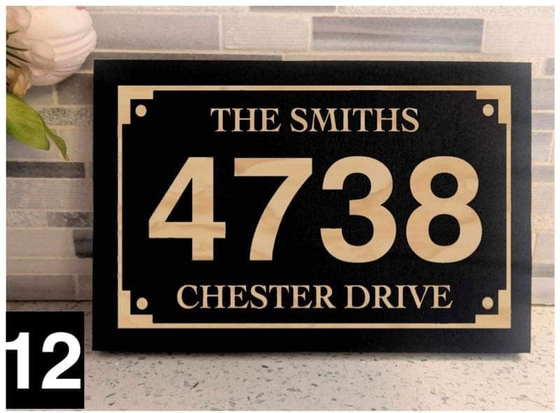 custom engraved house number signs 