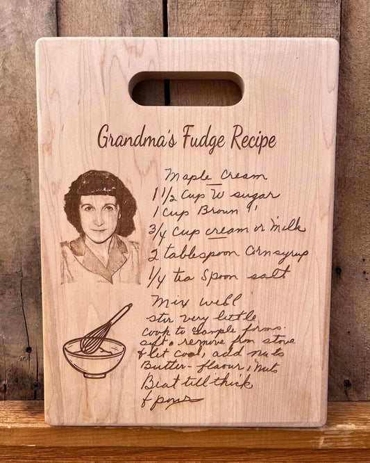 Personalized Recipe Cutting Board with Photo 