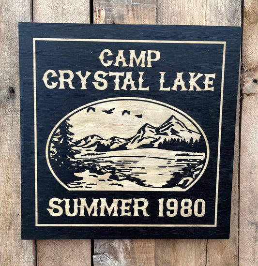 Camp Crystal Lake Sign (12” x 12”)